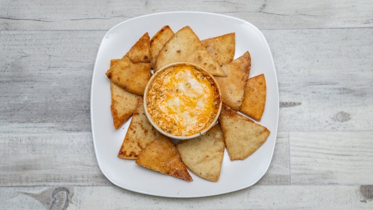 Wing Dip and Pita Chips.