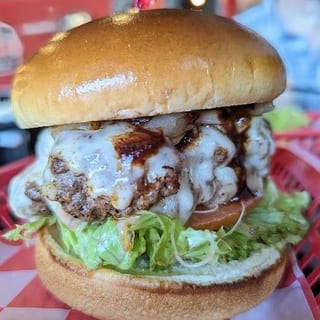 The Rainbow Mushroom Stuffed Burger