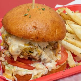 The Macaroni Trolley Stuffed Burger